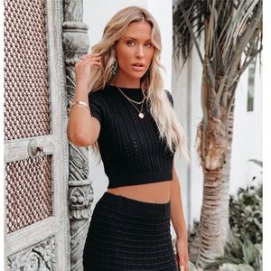 Vici Joplin Cotton Maxi Skirt and Crop Top Set Size S